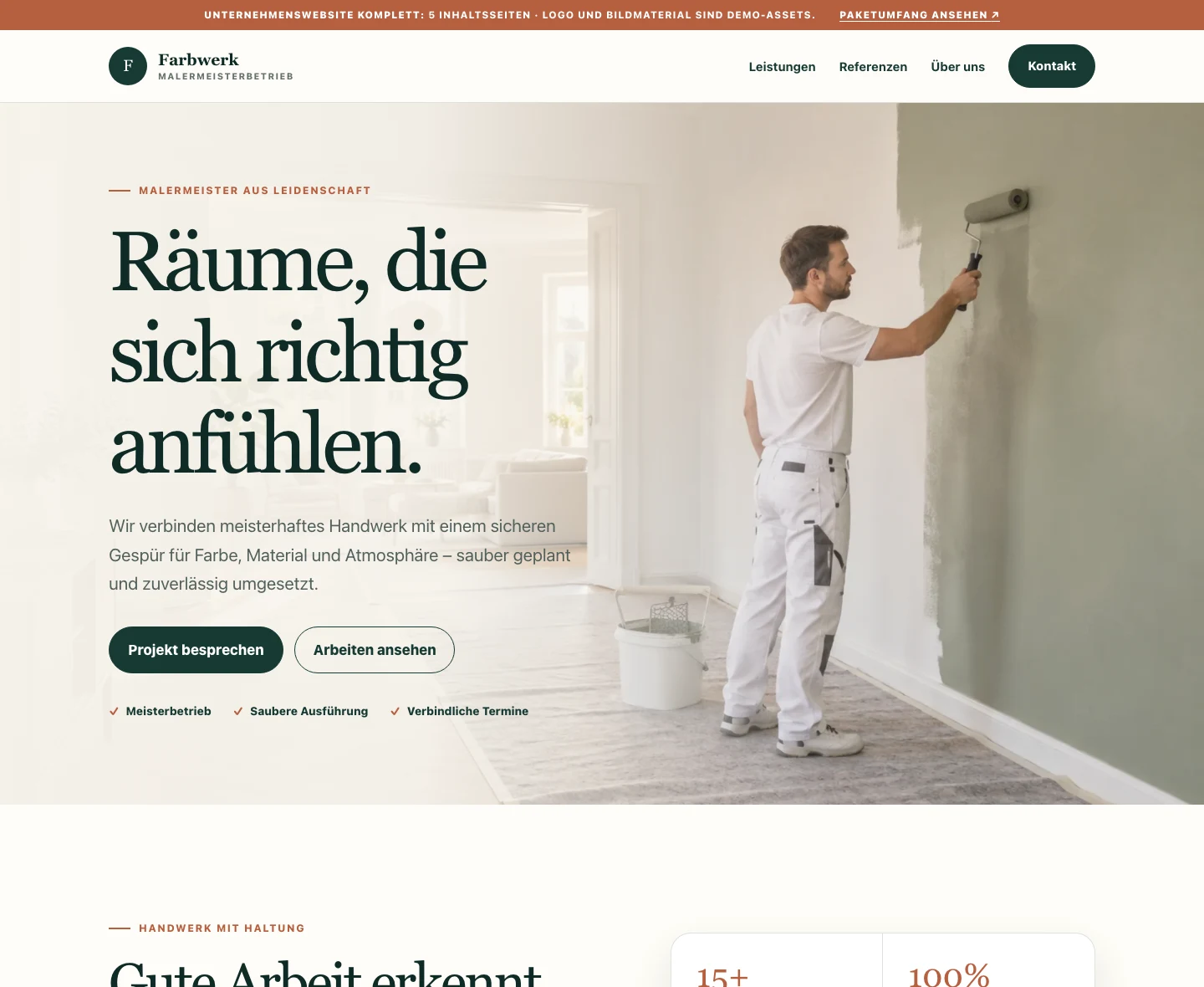 Vorschau der Demo-Website Malermeister Farbwerk