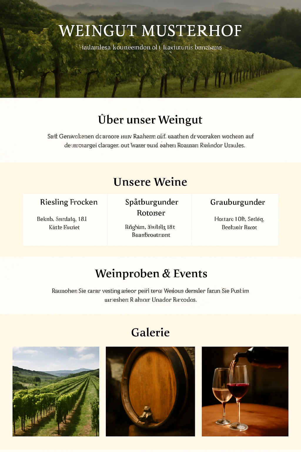 Weingut Website